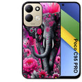 Coque pour POCO C95 PRO elephant et fleurs