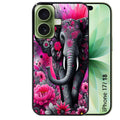 Coque pour Iphone 18 / PRO / PRO MAX / 18E elephant et fleurs