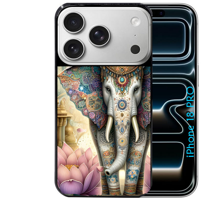 Coque pour Iphone 18 / PRO / PRO MAX / 18E elephant et lotus