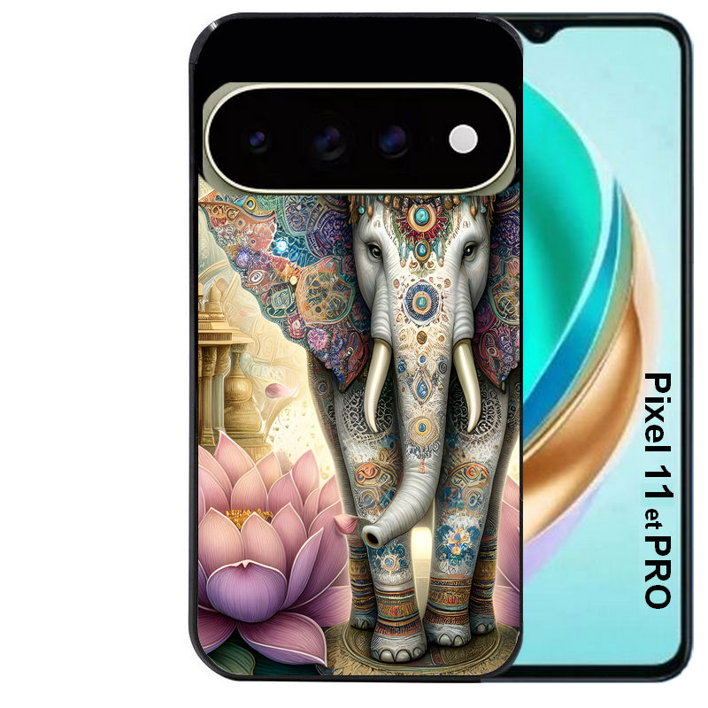 Coque pour Pixel 10 / 11 / PRO / XL elephant et lotus