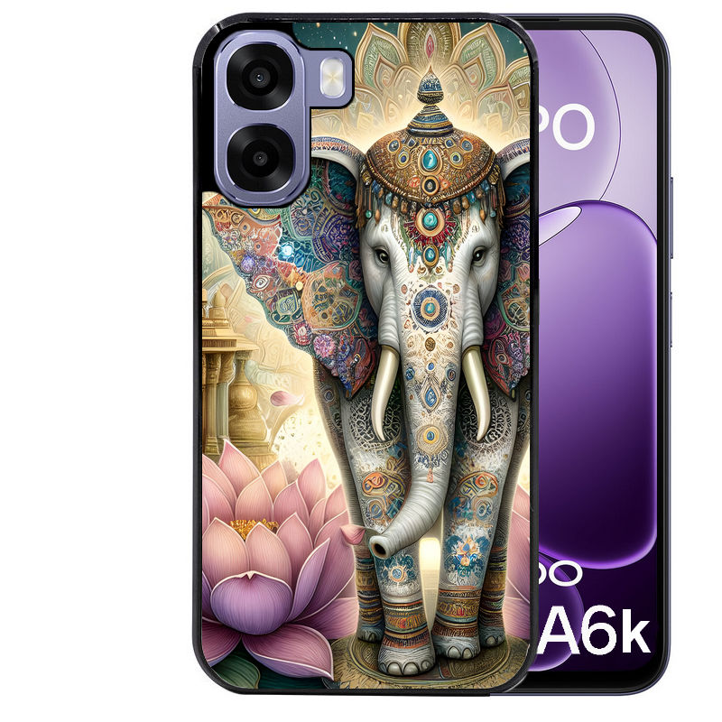 Coque pour Oppo A6 A6 A6K elephant et lotus