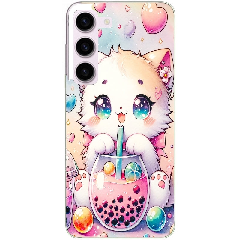 Coque taperso pour Galaxy A13 4G et 5G A23 A53 avec motif chat bubble style manga protection antichoc personnalisée