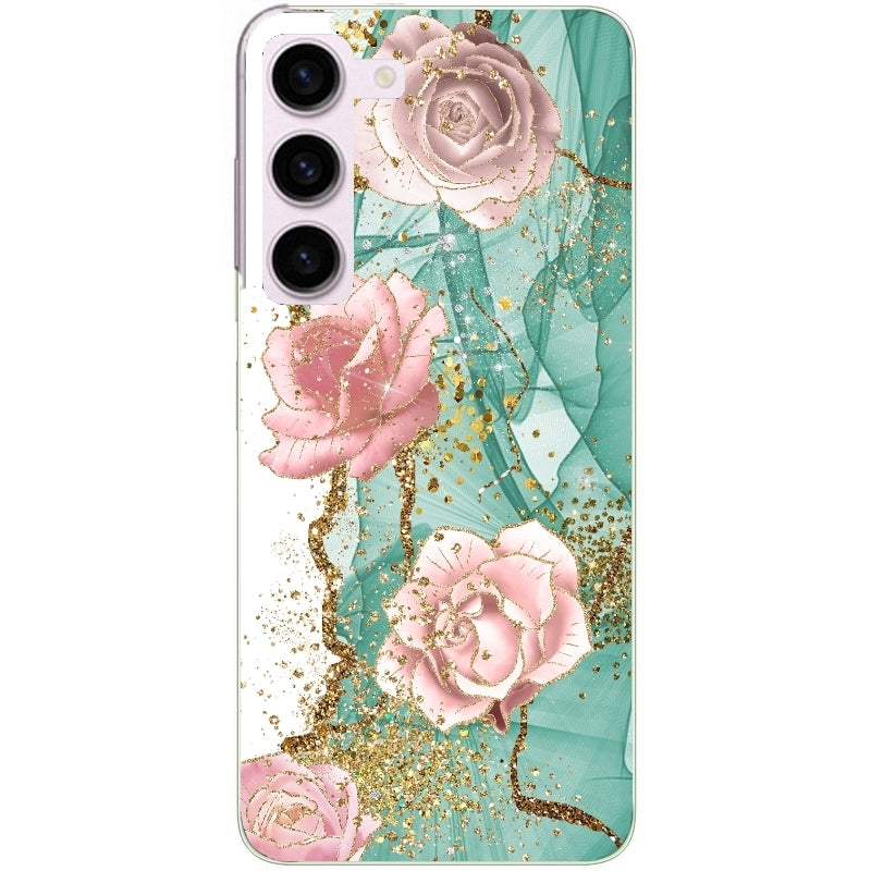 Coque taperso pour Galaxy A13 4G et 5G A23 A53 avec motif marbre fleur turquoise protection antichoc personnalisée