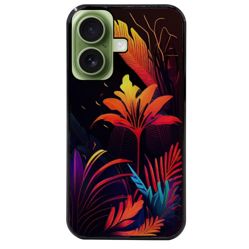 Coque noire taperso pour Iphone 17 17E AIR MAX PRO avec motif tropical jaune protection antichoc personnalisée