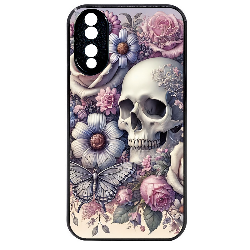 Coque noire taperso pour Honor 70 LITE 90 et LITE avec motif tete de mort pastel protection antichoc personnalisée