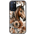 Coque noire taperso pour OPPO Reno 8 LITE avec motif cheval automne protection antichoc personnalisée