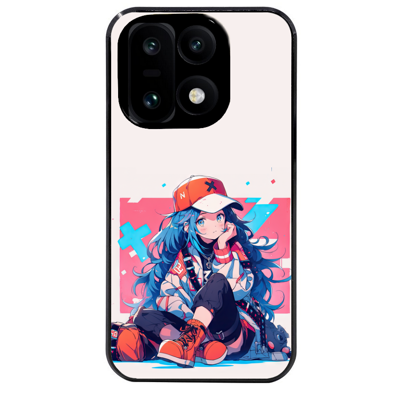 Coque noire taperso pour OnePlus 15 avec motif anime casquette personnalise protection antichoc personnalisée