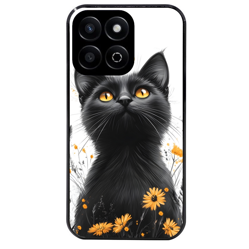 Coque noire taperso pour Honor X6 4G avec motif chat eyes protection antichoc personnalisée