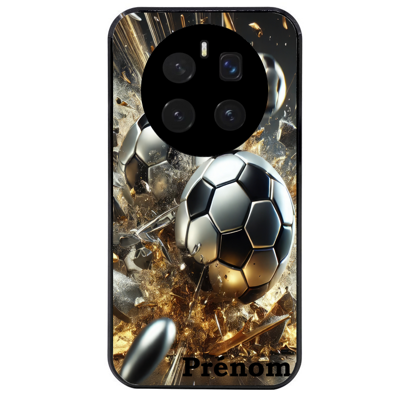 Coque noire taperso pour Magic 7 LITE et PRO avec motif foot metal personnalisee protection antichoc personnalisée