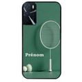 Coque noire taperso pour OPPO A16 et A16S avec motif badminton sport personnalise protection antichoc personnalisée