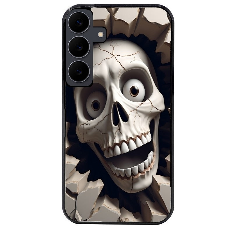 Coque noire taperso pour galaxy A06 A16 A26 A36 A56 avec motif tete de mort smile protection antichoc personnalisée