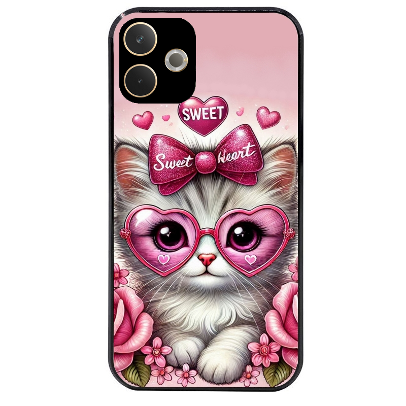 Coque noire taperso pour OPPO A5 PRO 4G et 5G avec motif chat lunettes protection antichoc personnalisée
