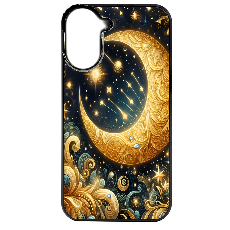Coque noire taperso pour POCO C71 4G avec motif lune astre protection antichoc personnalisée