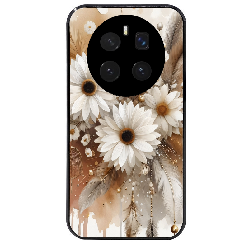 Coque noire taperso pour Magic 7 LITE et PRO avec motif dreamcatcher marguerite protection antichoc personnalisée