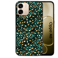 Coque noire taperso pour OPPO A6 A6X 4G et 5G avec motif leopard vert protection antichoc personnalisée