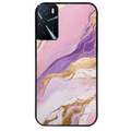 Coque noire taperso pour OPPO A16 et A16S avec motif marbre violet protection antichoc personnalisée