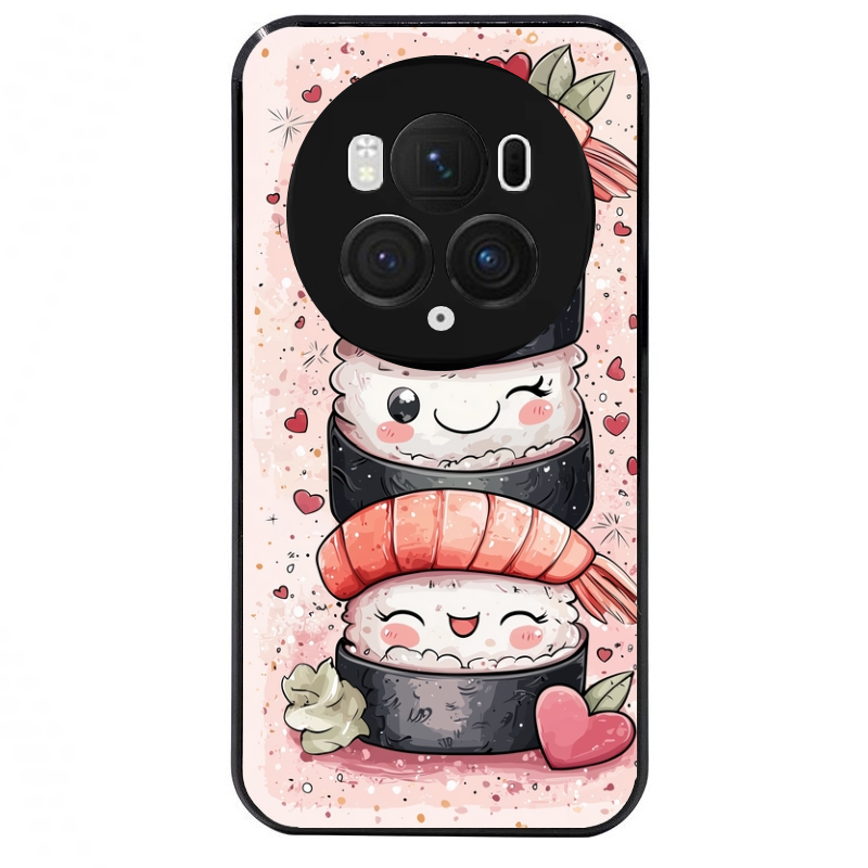 Coque noire taperso pour Magic 5 6 LITE et PRO avec motif sushi kawai anime protection antichoc personnalisée