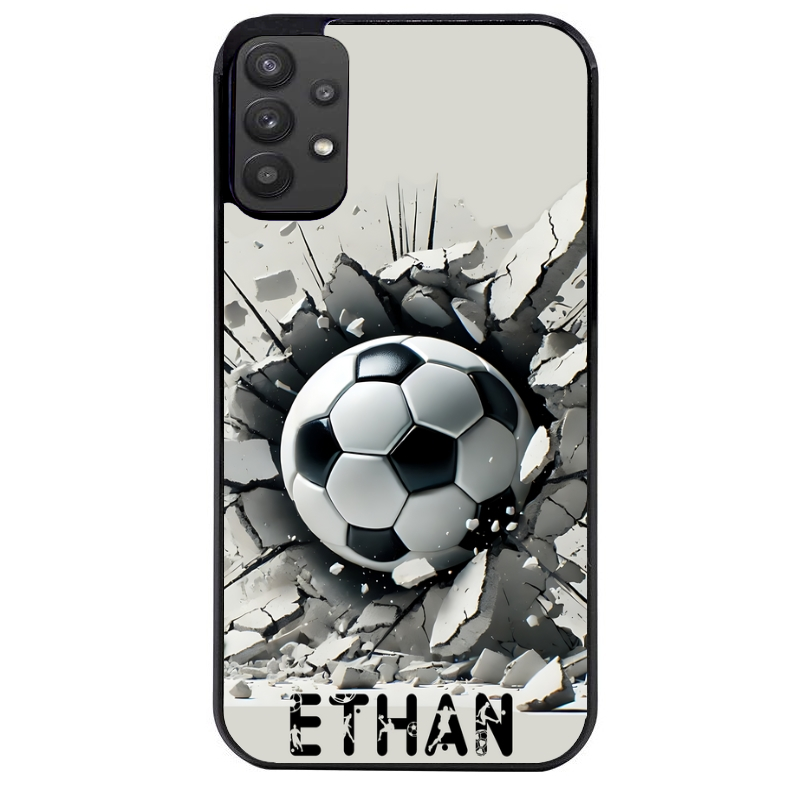 Coque noire taperso pour galaxy A22 A32 A52 A52S 4G 5G  avec motif foot beton personnalisee protection antichoc personnalisée