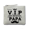 Porte monnaie personnalisé papa VIP ivoire en feutrine en feutrine ivoire