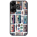 Coque noire taperso pour POCO M6 4G avec motif cassette multi protection antichoc personnalisée