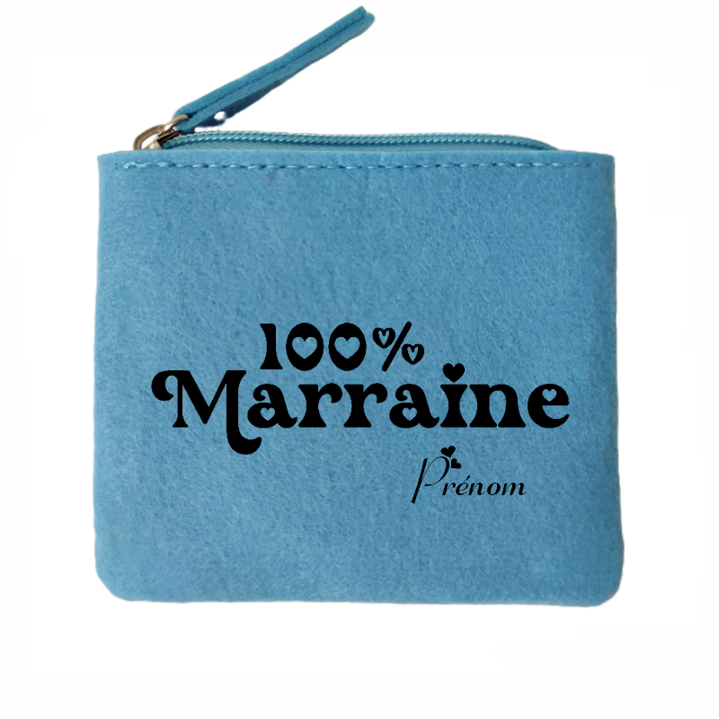 Porte monnaie personnalisé marraine 100% en feutrine en feutrine