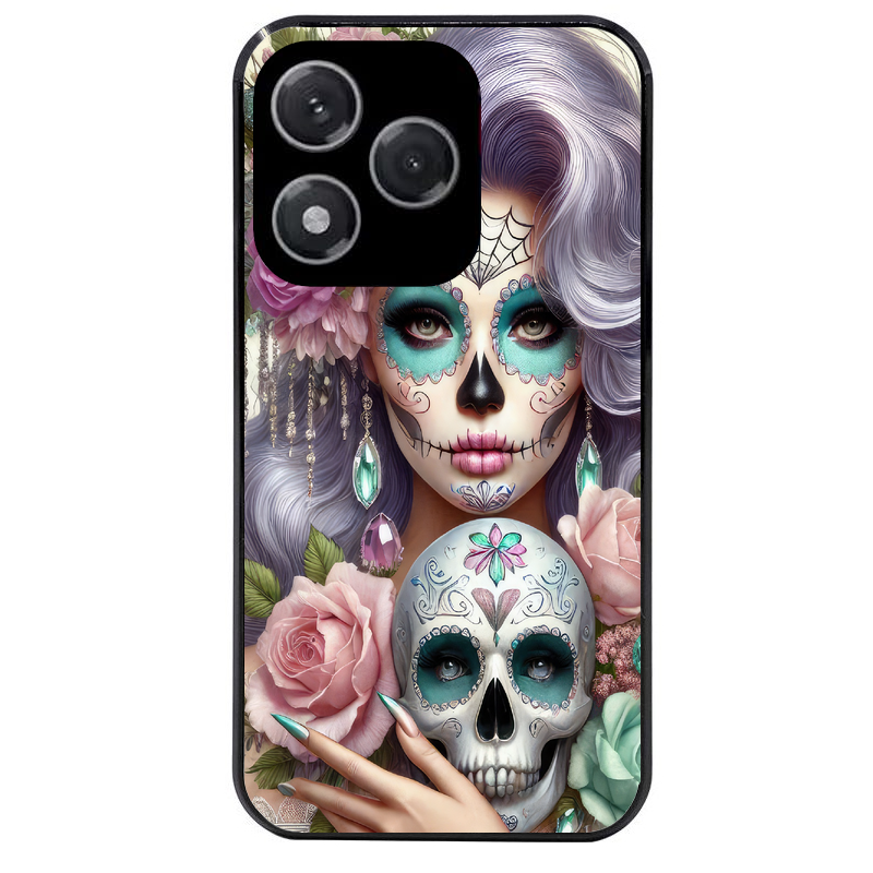 Coque noire taperso pour Honor 400 et Lite Pro Smart avec motif tete de mort calavera bijoux protection antichoc personnalisée