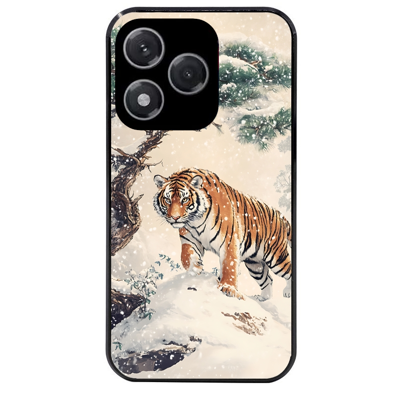 Coque noire taperso pour Honor 400 et Lite Pro Smart avec motif tigre bonzai protection antichoc personnalisée