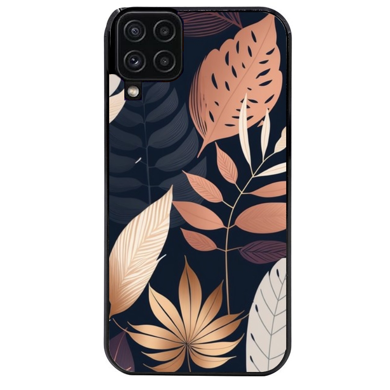 Coque noire taperso pour galaxy A22 A32 A52 A52S 4G 5G  avec motif jungle et feuilles protection antichoc personnalisée
