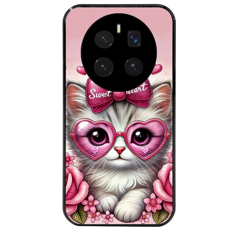Coque noire taperso pour Magic 7 LITE et PRO avec motif chat lunettes protection antichoc personnalisée