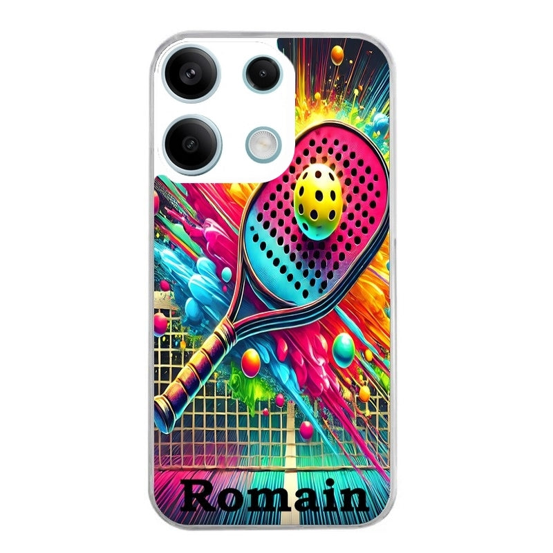 Coque taperso pour POCO M6 PRO 4G avec motif padel raquette personnalisee protection antichoc personnalisée