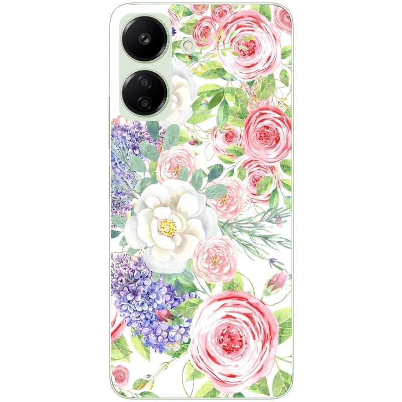 Coque taperso pour POCO C65 4G avec motif fleur couleur pastel protection antichoc personnalisée