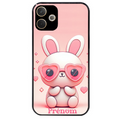 Coque noire taperso pour OPPO A5 PRO 4G et 5G avec motif lapin lunettes personnalisee protection antichoc personnalisée