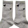 Chaussettes paillettes argent motif nounou et coeur