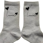Chaussettes paillettes argent motif nounou et coeur