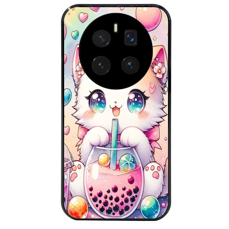Coque noire taperso pour Magic 7 LITE et PRO avec motif chat bubble style manga protection antichoc personnalisée