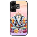 Coque noire taperso pour POCO M6 4G avec motif elephant namaste protection antichoc personnalisée