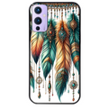 Coque noire taperso pour OnePlus 9 et 9 PRO avec motif plumes et bijoux protection antichoc personnalisée