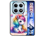 Coque noire taperso pour Redmi Note 15 et PRO PLUS 4G 5G avec motif licorne et etoiles protection antichoc personnalisée