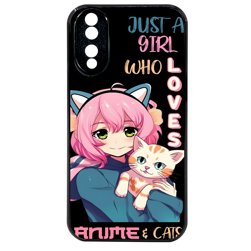 Coque noire taperso pour Honor 70 LITE 90 et LITE avec motif anime et chat protection antichoc personnalisée