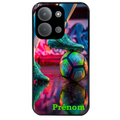 Coque noire taperso pour POCO C85 avec motif foot controle personnalisee protection antichoc personnalisée