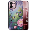 Coque noire taperso pour OPPO A6 PRO 4G et 5G avec motif colibri couple personnalise protection antichoc personnalisée