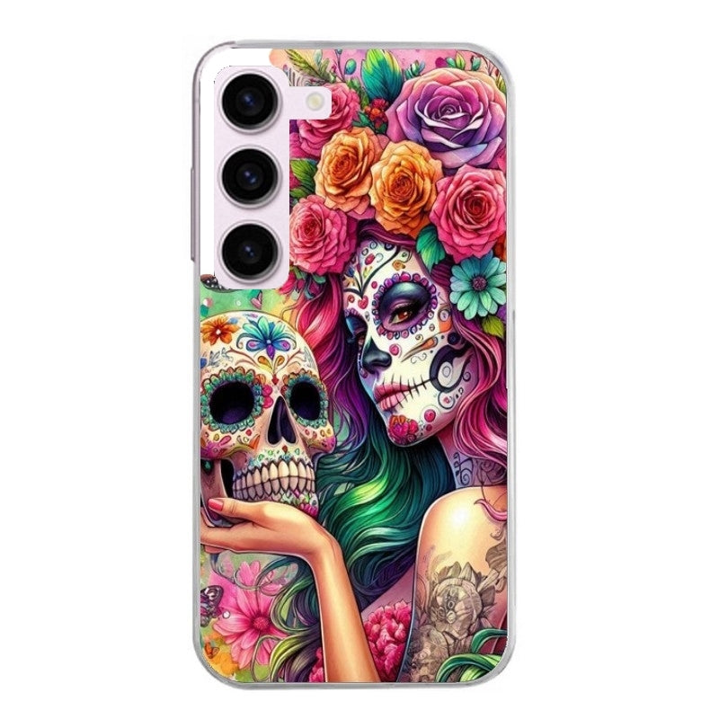 Coque taperso pour Galaxy A13 4G et 5G A23 A53 avec motif tete de mort calavera skull protection antichoc personnalisée