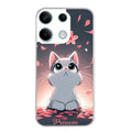 Coque taperso pour POCO X6 5G avec motif chat anime avec votre prenom protection antichoc personnalisée