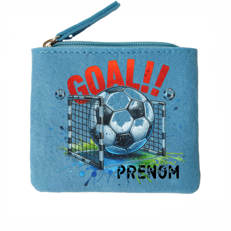 Porte monnaie personnalisé football goal en feutrine en feutrine