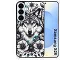 Coque noire taperso pour galaxy S26 et PLUS ULTRA FE avec motif loup et fleur protection antichoc personnalisée