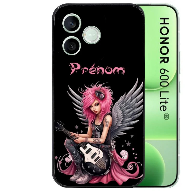 Coque noire pour Honor 600 LITE avec motif fee rock personnaliséee protection antichoc personnalisée