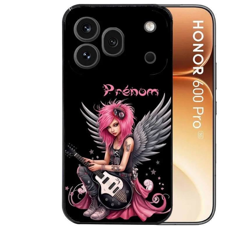 Coque noire taperso pour Honor 600 et 600 PRO avec motif fee rock personnalisee protection antichoc personnalisée