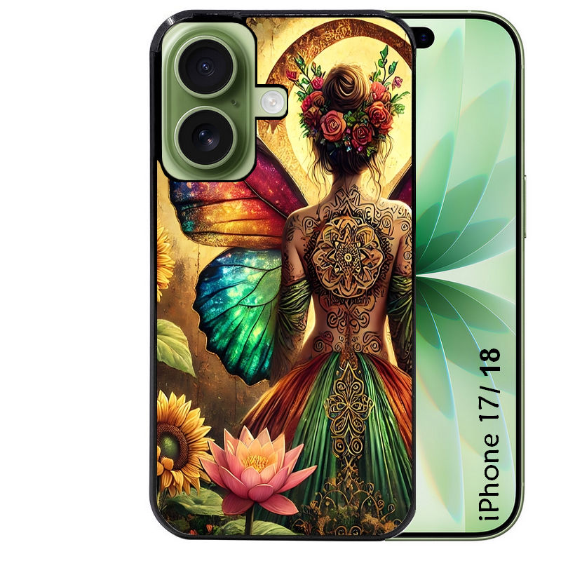 Coque pour Iphone 18 / PRO / PRO MAX / 18E fee et fleurs