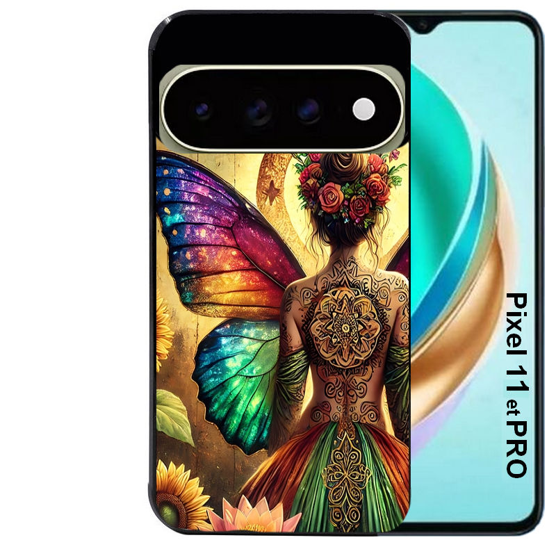 Coque pour Pixel 10 / 11 / PRO / XL fee et fleurs