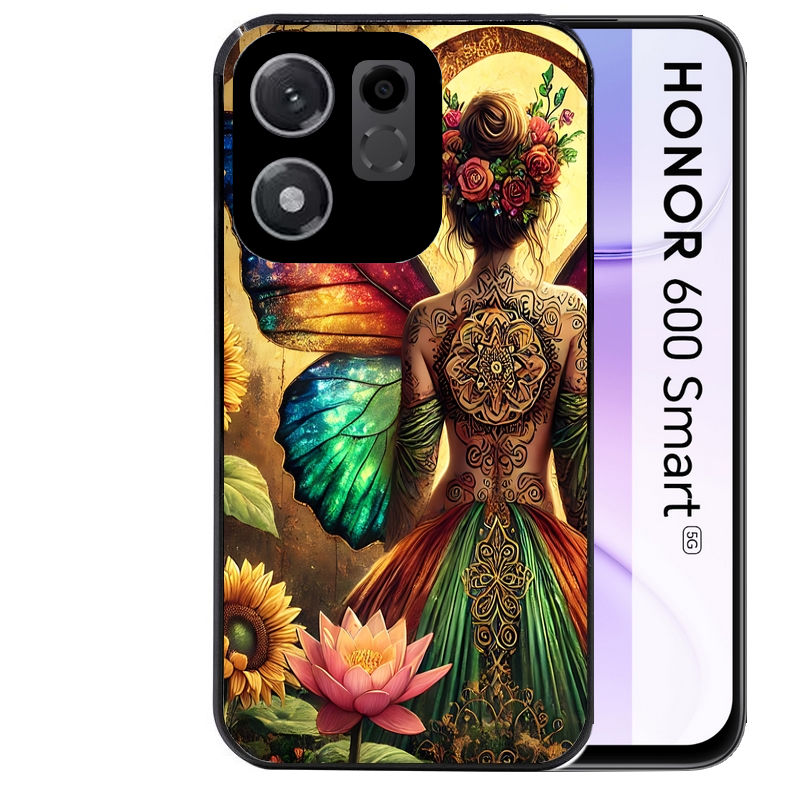 Coque pour Honor 600 SMART fee et fleurs